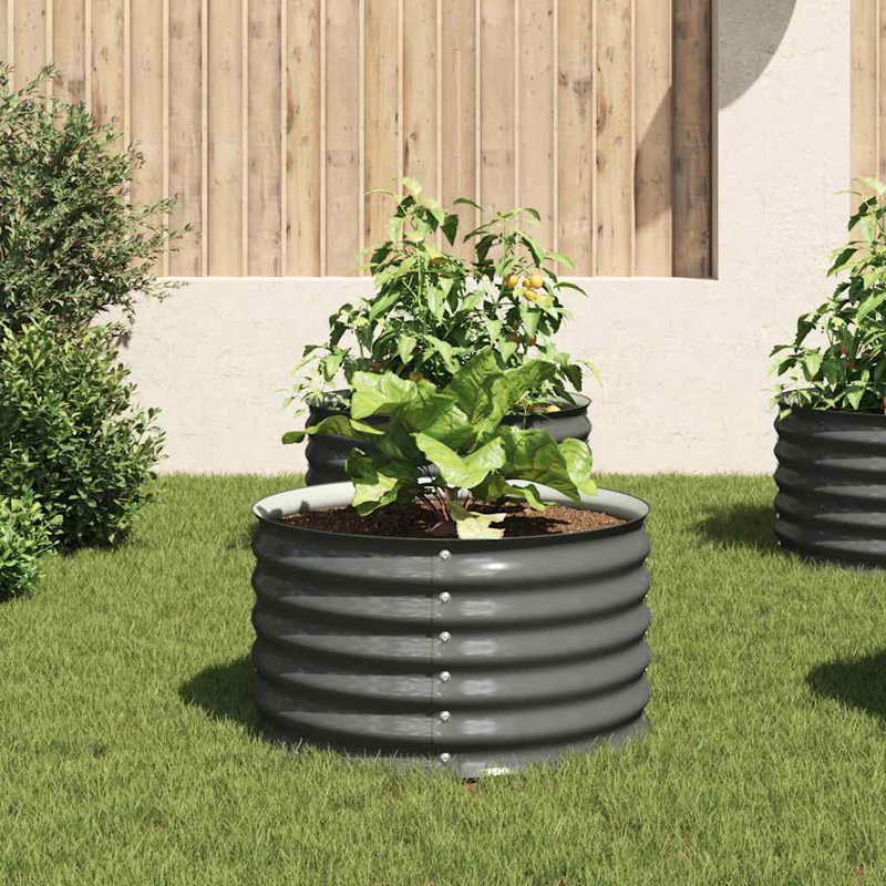 Jardinière pour jardin en acier galvanisé gris