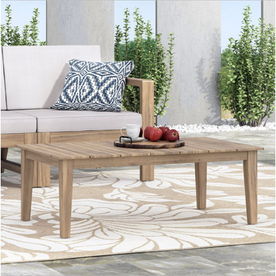 Table basse d'extérieur en bois d'acacia