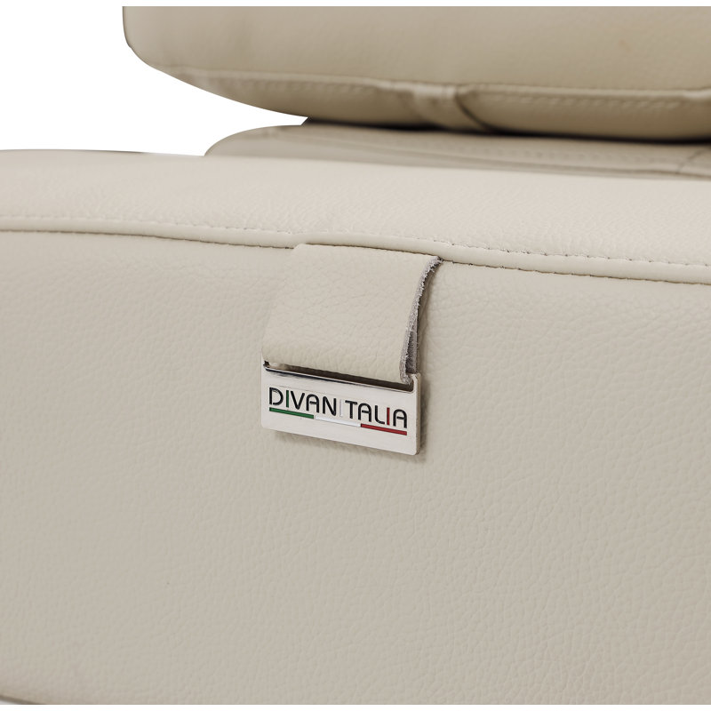 Causeuse inclinable électrique en cuir italien Allegan, Beige