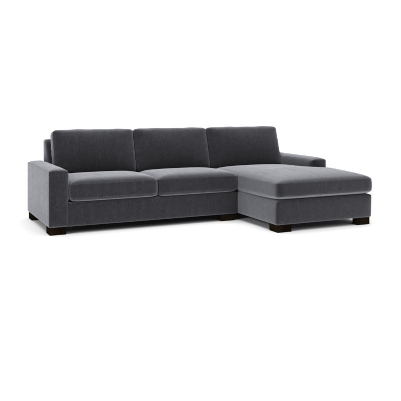 Jonie 115" 2-Piece Upholstered Chaise Sectional, Right Hand Facing, Andrew Slate Performance Chenille