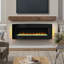 Foyer électrique incurvé avec télécommande - chaleur de 1400 W, 4 couleurs de flamme, rétro-éclairage réglable du lit 8 braises, chauffage mural à l'évent avant, poids de 33,71 lb, verre trempé et tôle
