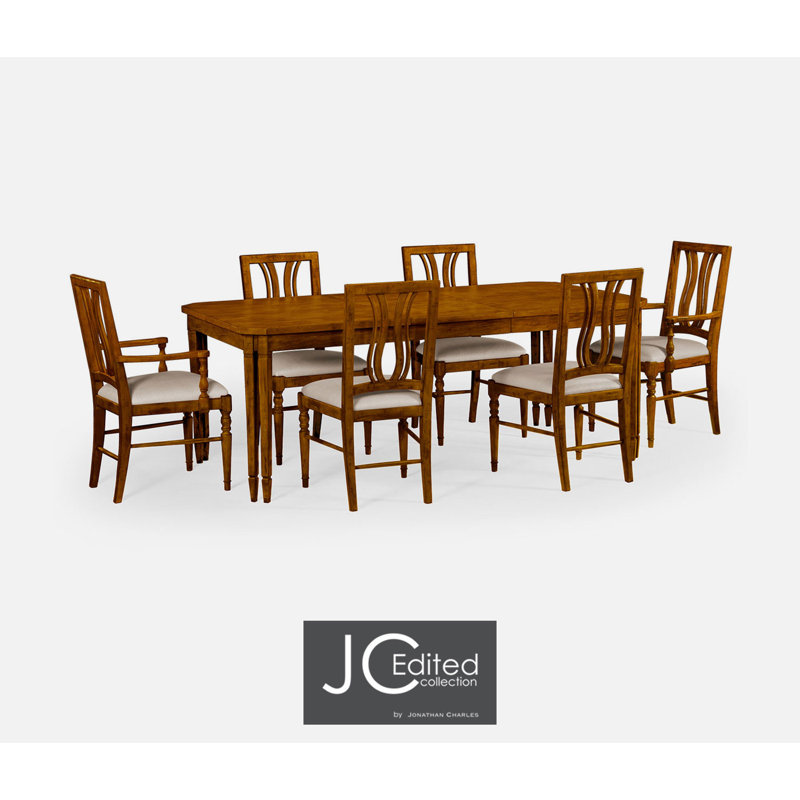 Casually Country Solid Wood Dining Table, Country Farmhouse Walnut