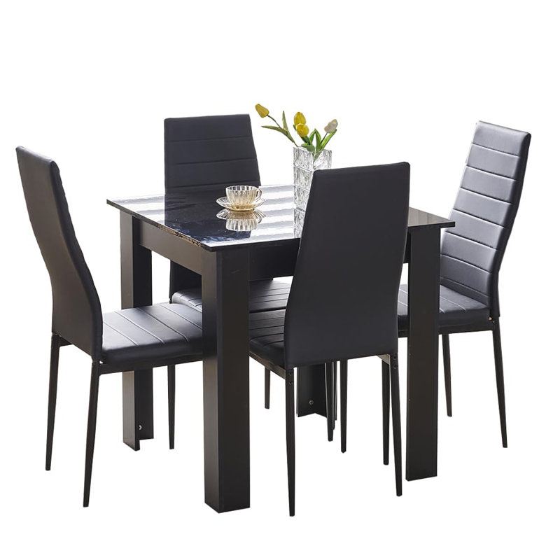 4 - Person Dining Set, Black