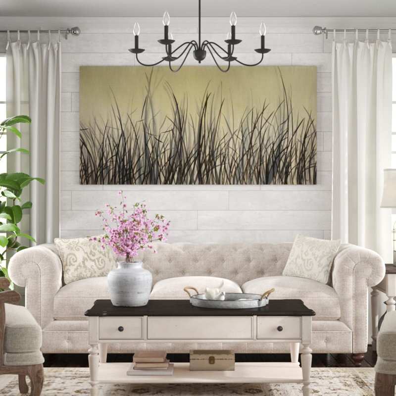 «Wetland Brush» par Kari Taylor - impression, H 47 po x l 94 po x P 1,5 po, Image au pinceau gel