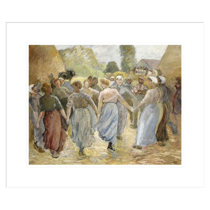 «La Ronde» par Camille Pissarro, impression giclée sur cadre, H 17,75 po x l 21,05 po
