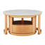 Table d'appoint d'intérieur, table basse gigogne ronde avec 1 tiroir