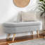 Banc de rangement repose-pieds ovale avec pieds en bois d'hévéa-214707641