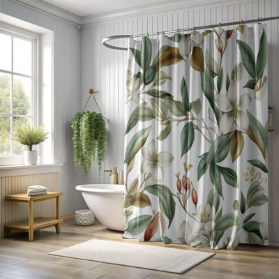Motif floral rétro - Rideau de douche standard 1 pièce