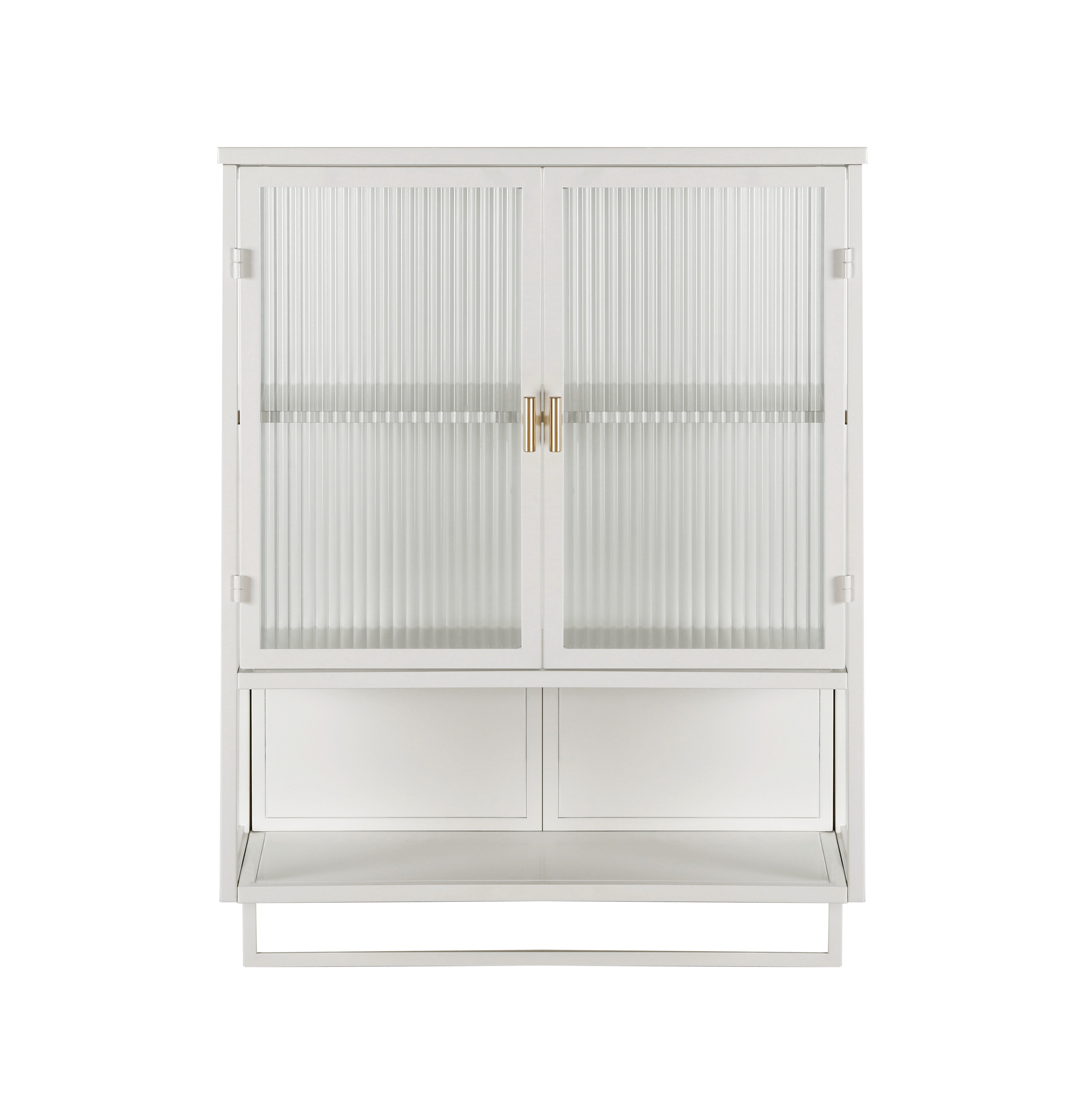 Lipoton 2--Glass Doors Wall Bathroom Cabinet, Wall Mounted Cabinet ...