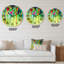 Abstrait aquarelle florale en vert et rouge - horloge murale moderne-59913245