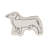 Dog and Cat Trinket Tray With Gold Detail, White and Black