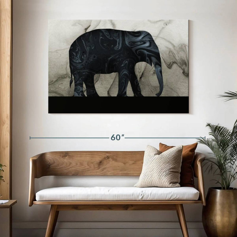 Silhouette d'éléphant Brampt, H 32 po x l 48 po