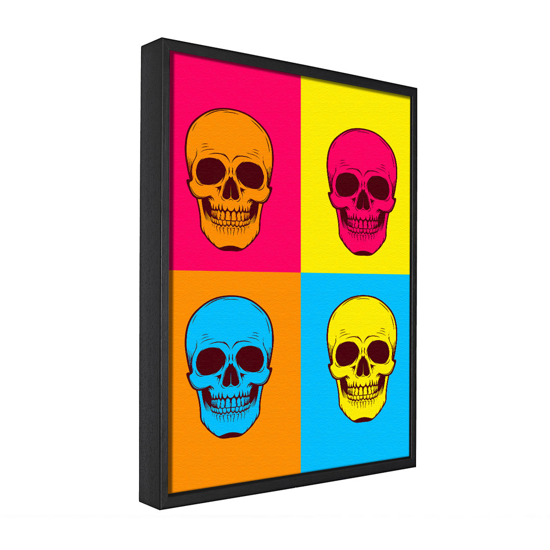 Funky Skulls Gerahmter Druck Wandkunst