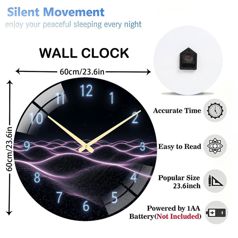 Horloge murale néon