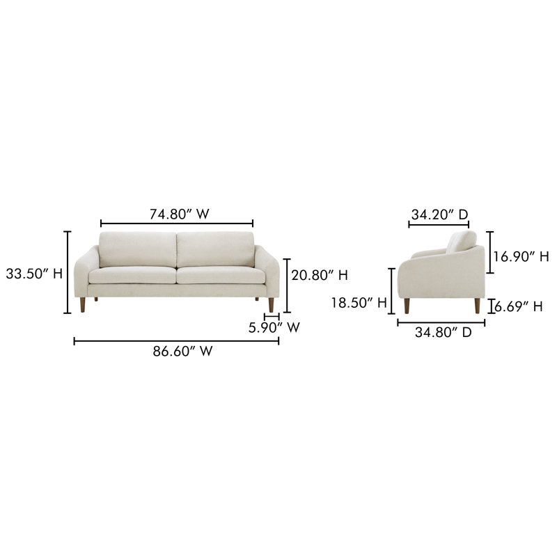 Michaela Upholstery Sofa, Oatmeal