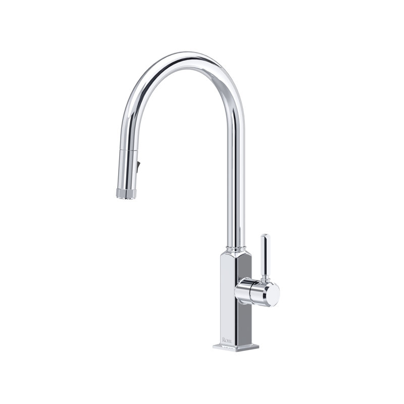 Apothecary Pull-Down Kitchen Faucet With C-Spout, Polished Chrome