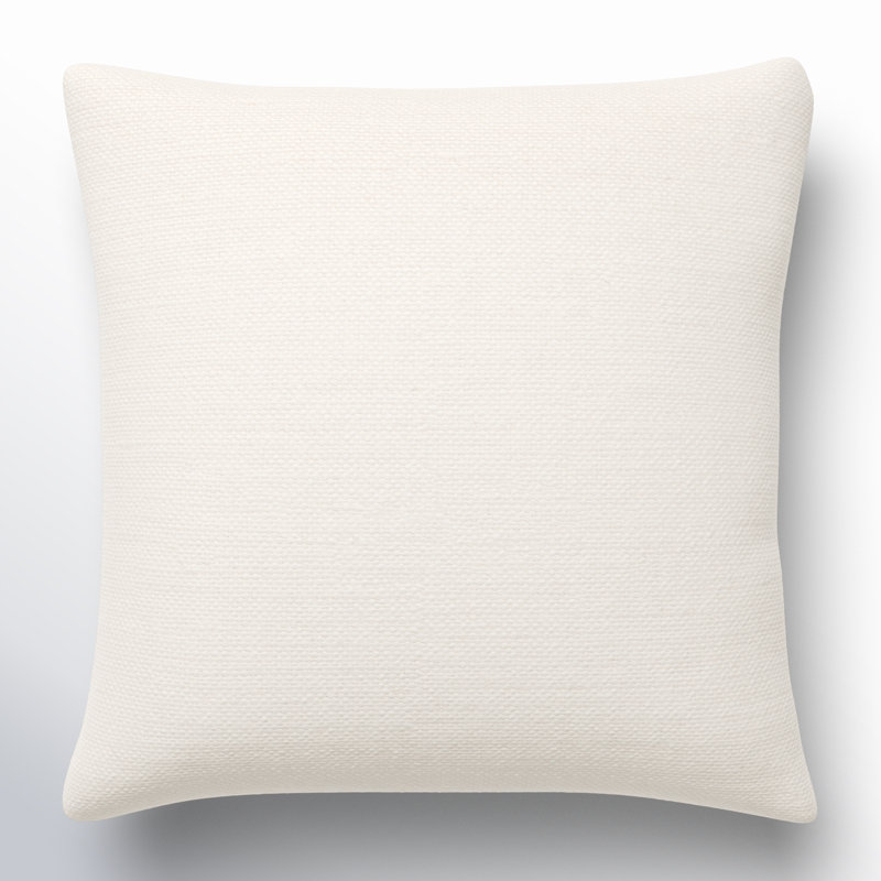 Bertha Square 100% Cotton Pillow & Cover Insert, Down, 18" x 18", Cream