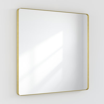 Lesamuel Filleted Corner Wall Mounted Bathroom and Vanity Mirror with Aluminum Frame
