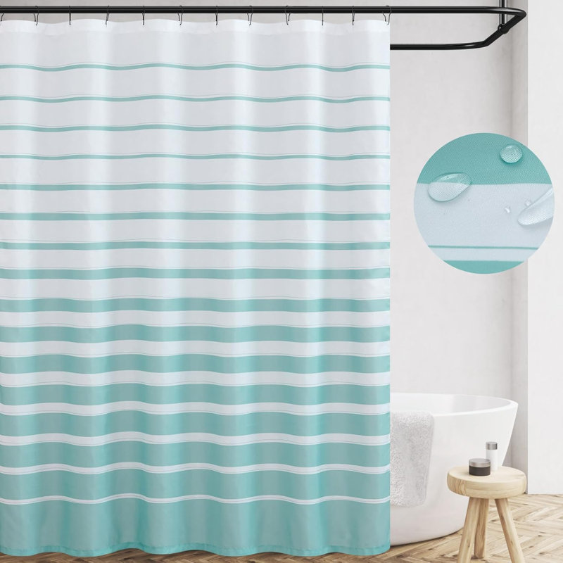Rideau de douche imperméable Modern, Bleu océan