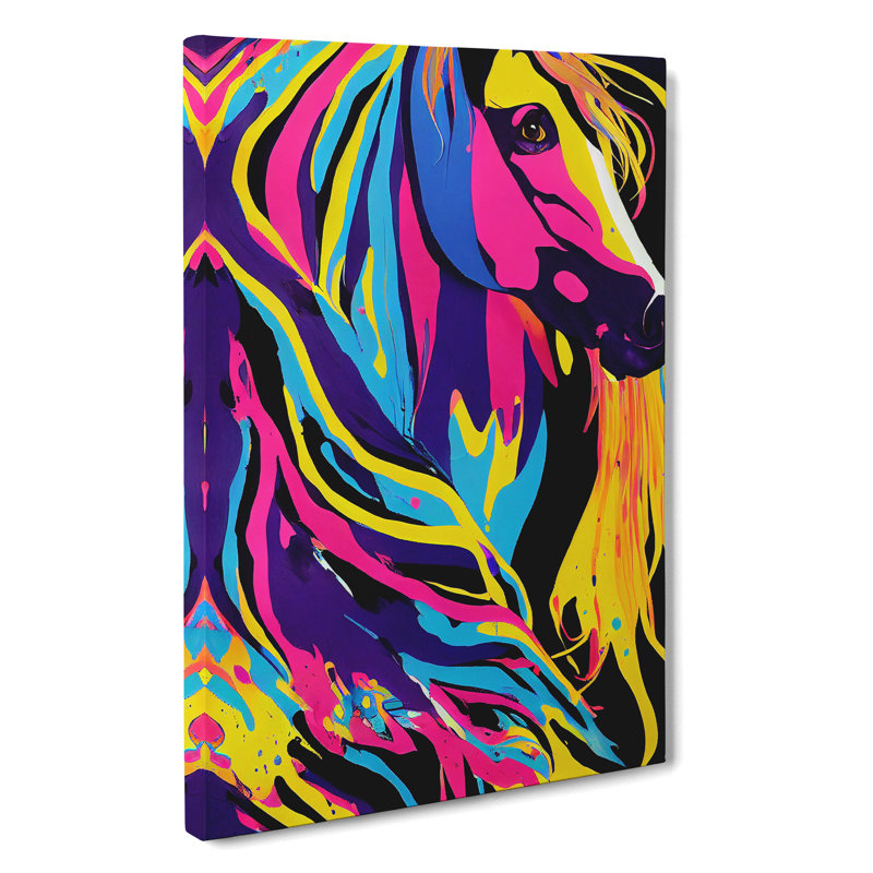 Horse Paint Splash No.5 Abstract - Wrapped Canvas, 60cm H x 40cm W x 3cm D