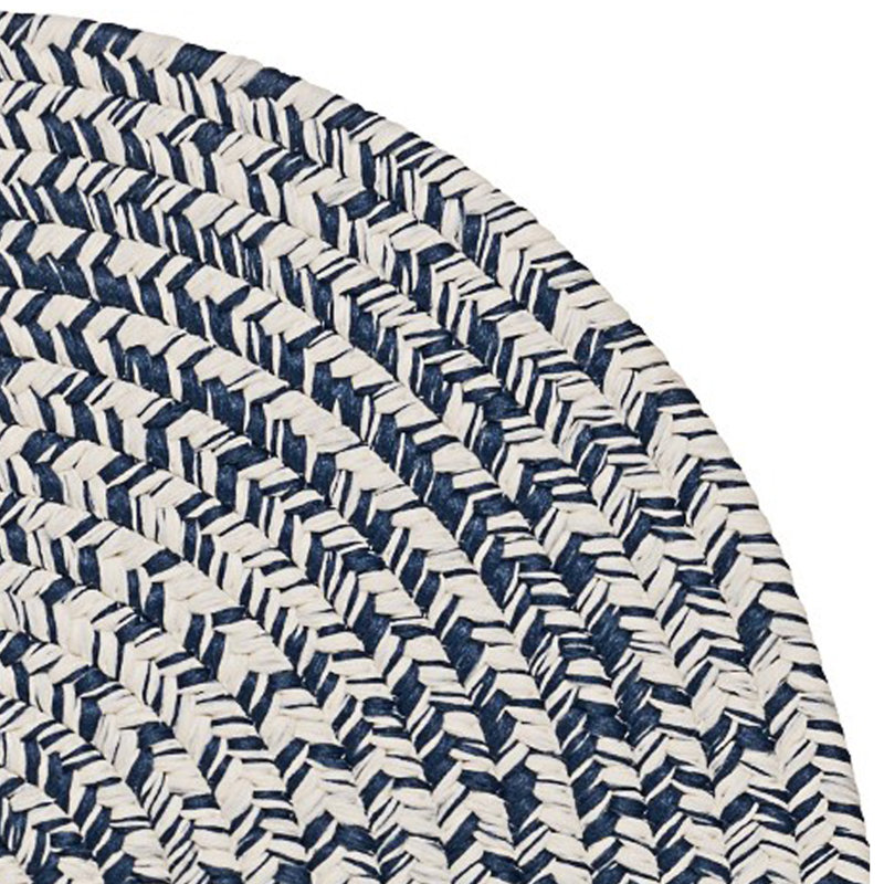 Tapis bleu tressé à la main Allyria, Ovale 4 pi x 6 pi
