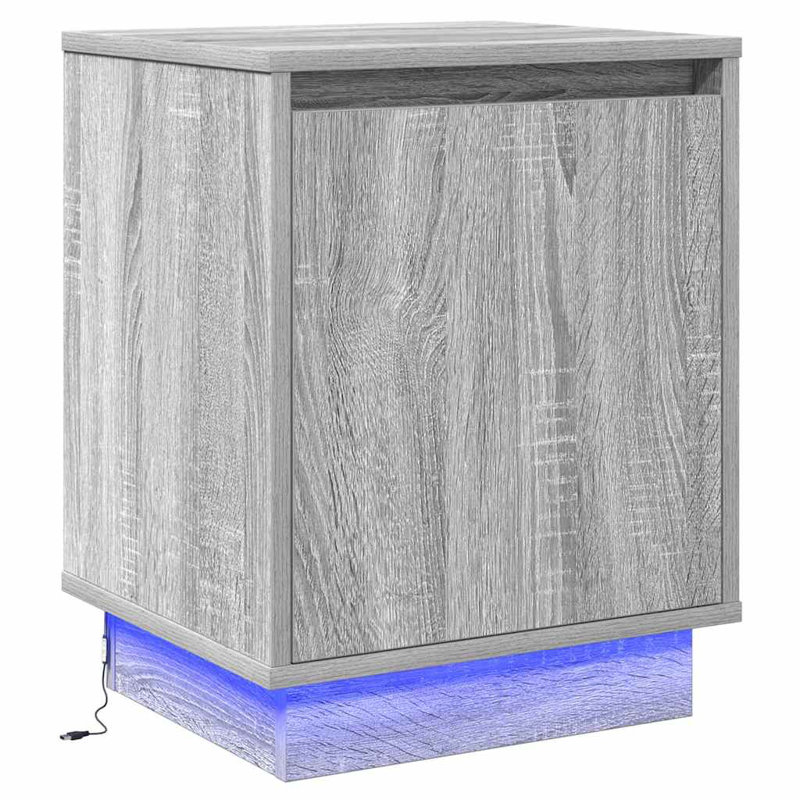 Bedside Cabinet 39 X 34.5 X 50 Cm Engineered Wood, Grey
