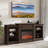  Bonhill 65.93'' Entertainment Center W/ Storage Credenza with Electric Fireplace-1080321714