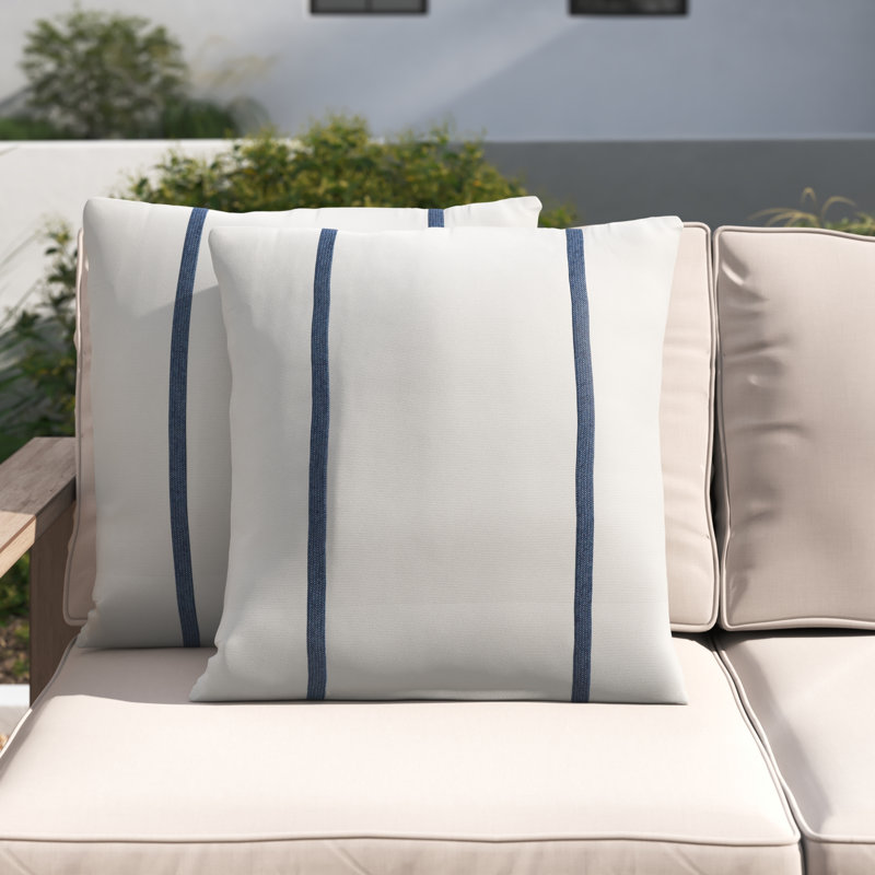 Sansa Striped Outdoor Reversible Throw Pillow, 18" x 18"