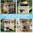 2-Story Outdoor Cat House with Split-Level Openable Asphalt Roof, Fir Wood Cat Condo with Balcony & Escape Door