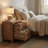 Solid Acacia Wood Tree Trunk 2-Drawer Nightstand