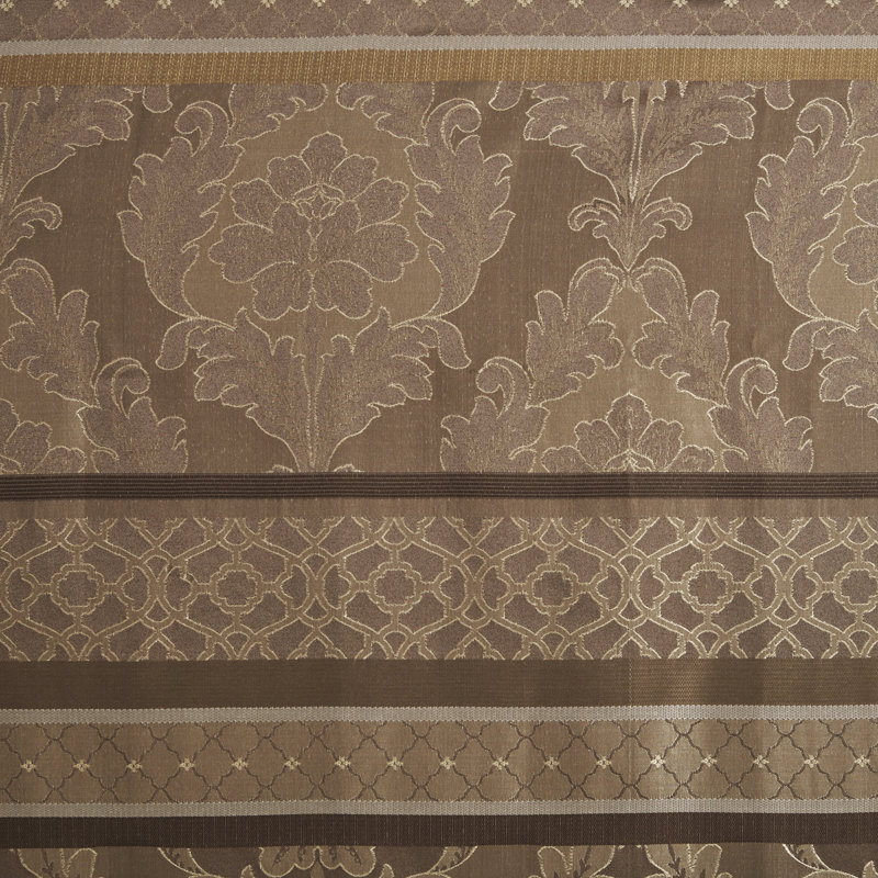 Bellagio Brown Damask Polyester Shower Curtain