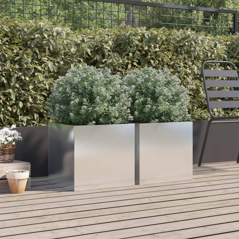 Planter Steel, 46cm H x 62cm W x 47cm D, Black, 1