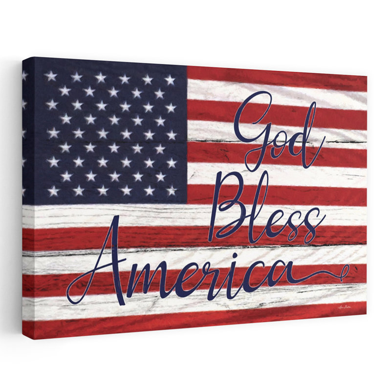 «God Bless America», art contemporain estival, H 16 po x l 24 po