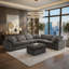 Canapé modulaire surdimensionné moderne en chenille surdimensionné-1816000984