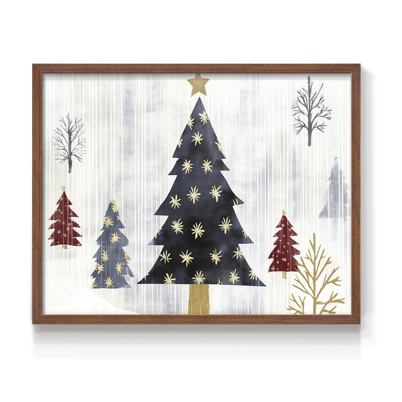 Chirstmas Art-CLXIX -Framed Print - Restickable, H 8 po x l 10 po, Noyer