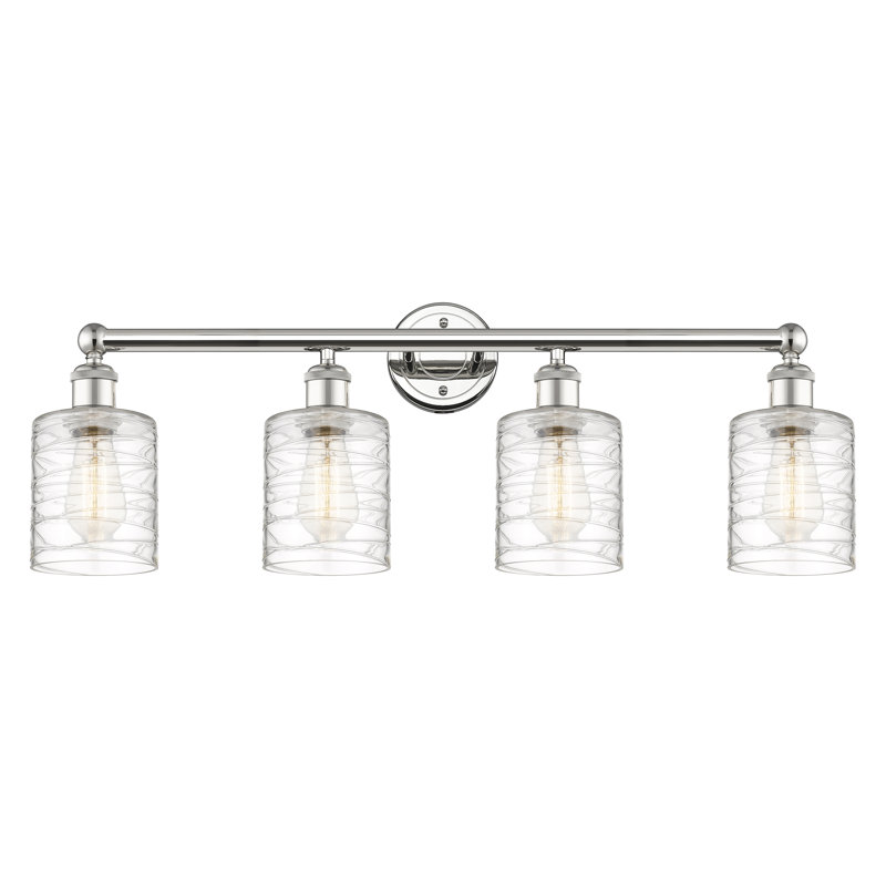 Karon 4 - Light Dimmable Vanity Light, Deco Swirl, Polished Nickel
