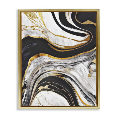 Art mural sur toile marbré or fluide Floater par Jesse Keith
