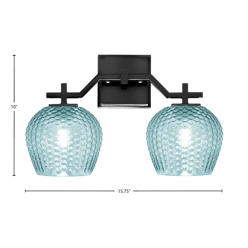 Bar pour salle de bain Headland illustré avec verre texturé fumée de 6 po, H 10 po x l 15,75 po x P 6,25 po, Noir