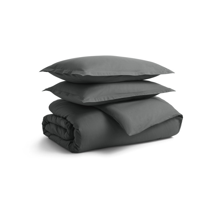 Duvet Cover, Charcoal, King Duvet Cover + 2 King Shams