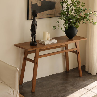 Simple solid wood console table