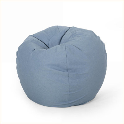 Fauteuil à billes 3 pieds Chisal - Canapé paresseux en mousse souple | Bleu sarcelle | Rond