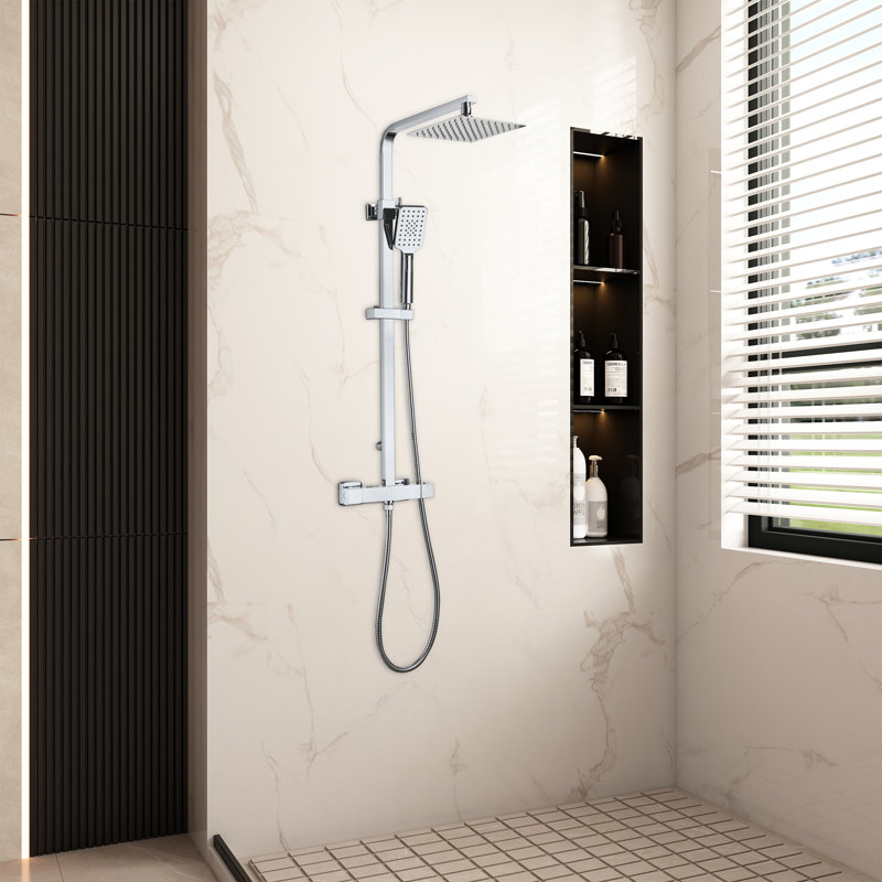 Complete Shower System with Rough in-Valve, Chrome