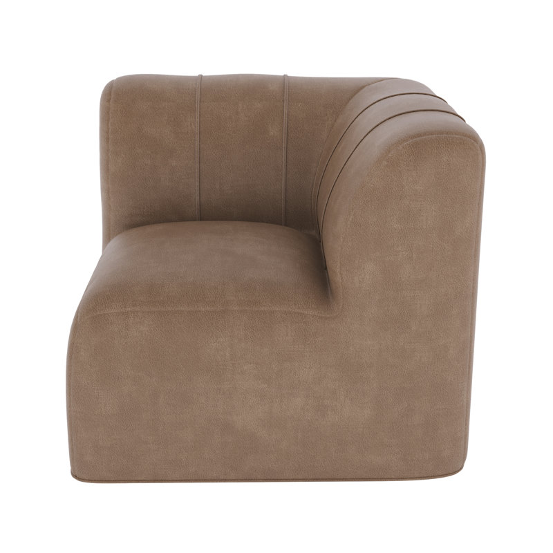 Fauteuil d'angle rembourré en cuir Lavli