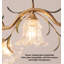 Pied de lampe rétro en fer à motif américain avec abat-jour en verre et longue lampe suspendue