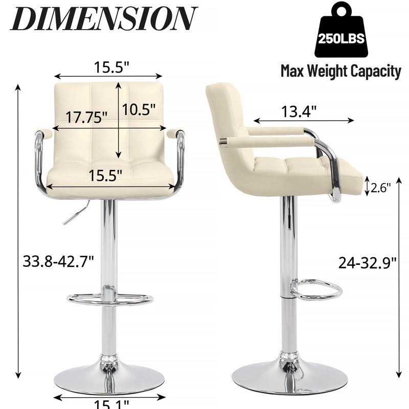 Ensemble de 2 chaises de bar Hengming