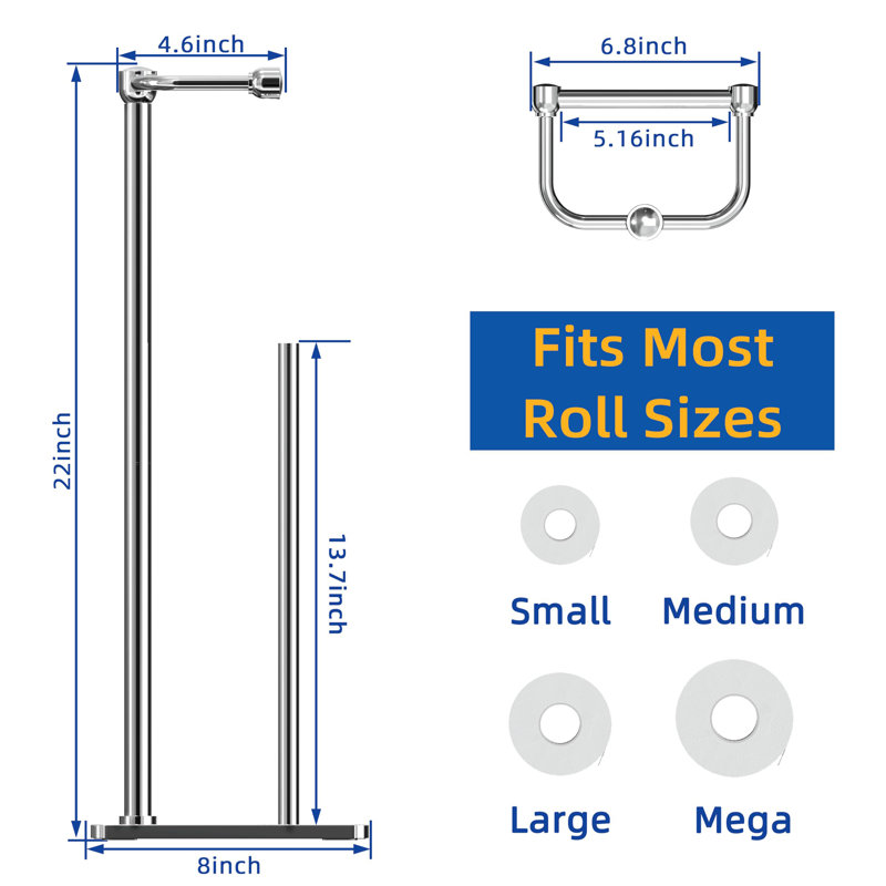 Free Standing Toilet Paper Holder, Chrome