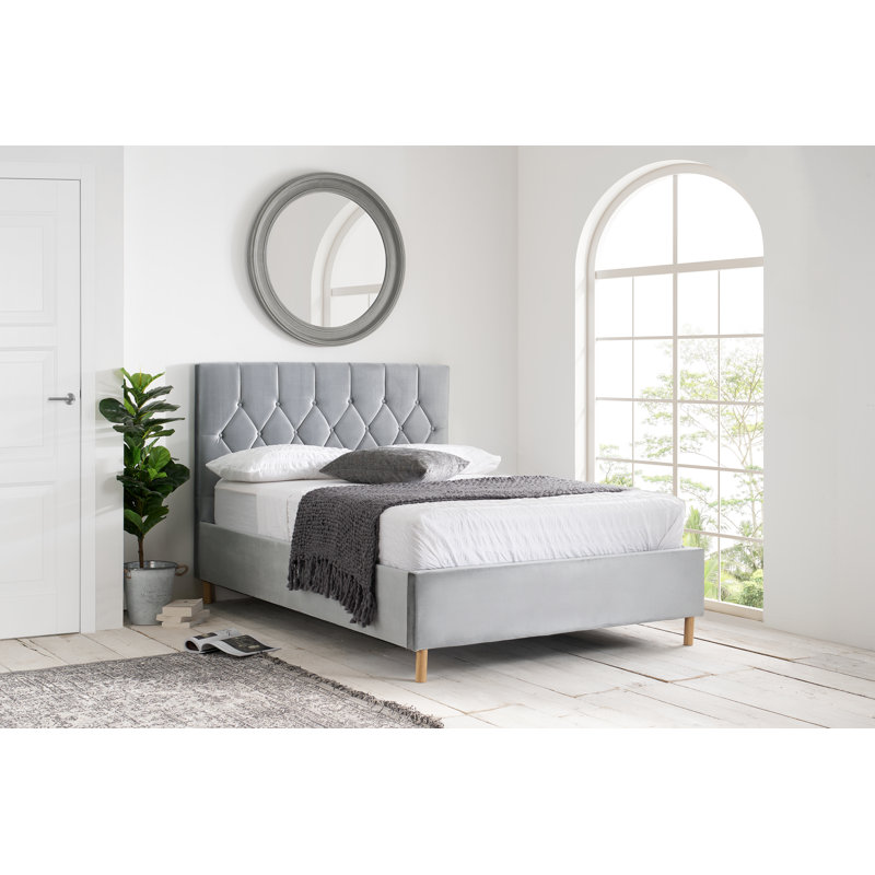 Benninger Upholstered Ottoman Bed, Double (4'6), Grey