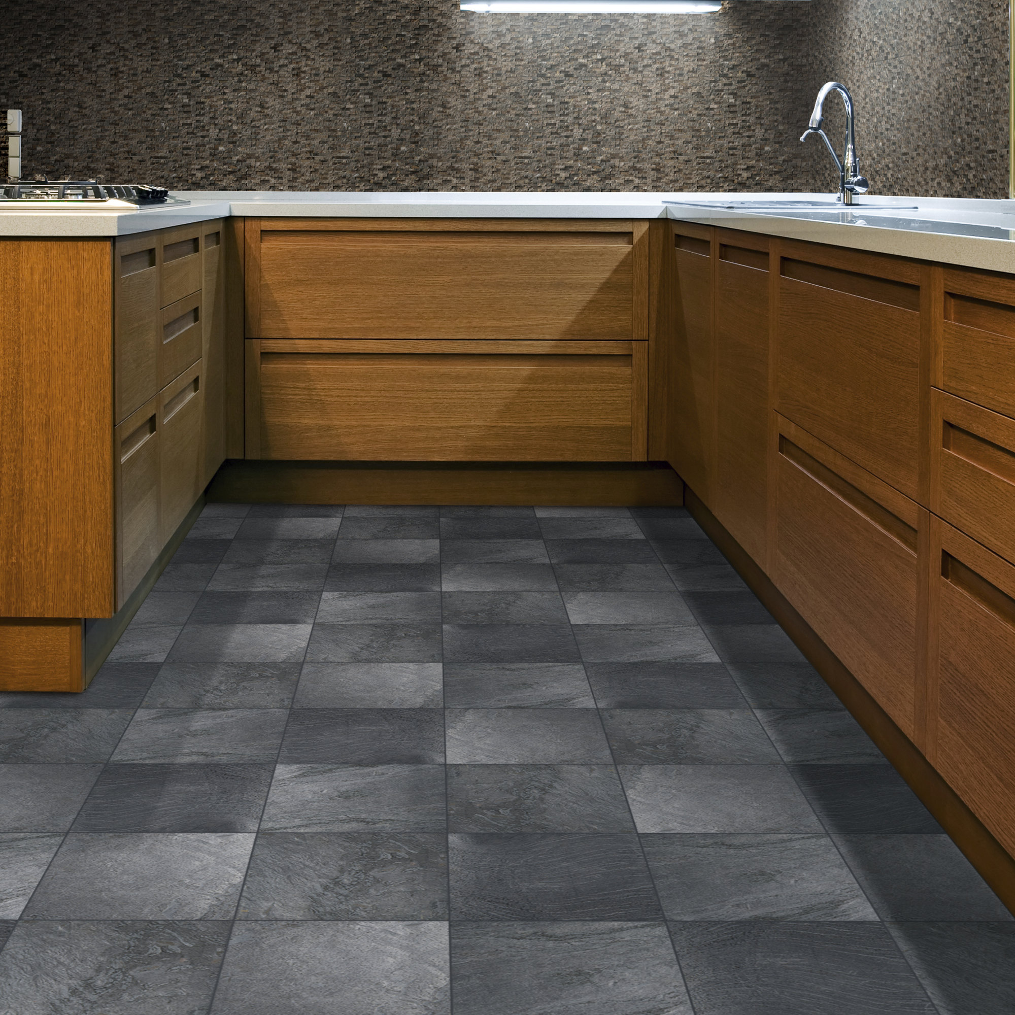 Strata Gris 12 in. x 12 in. Honed Quartzite Floor and Wall Tile