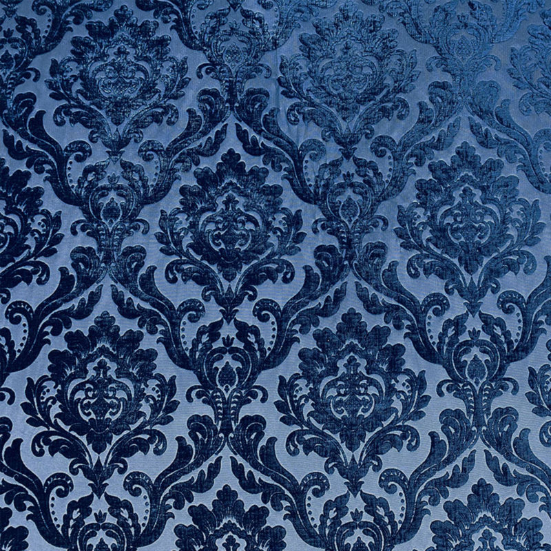 Damask Two Tone Velvet | Neiman Fabric, Ocean