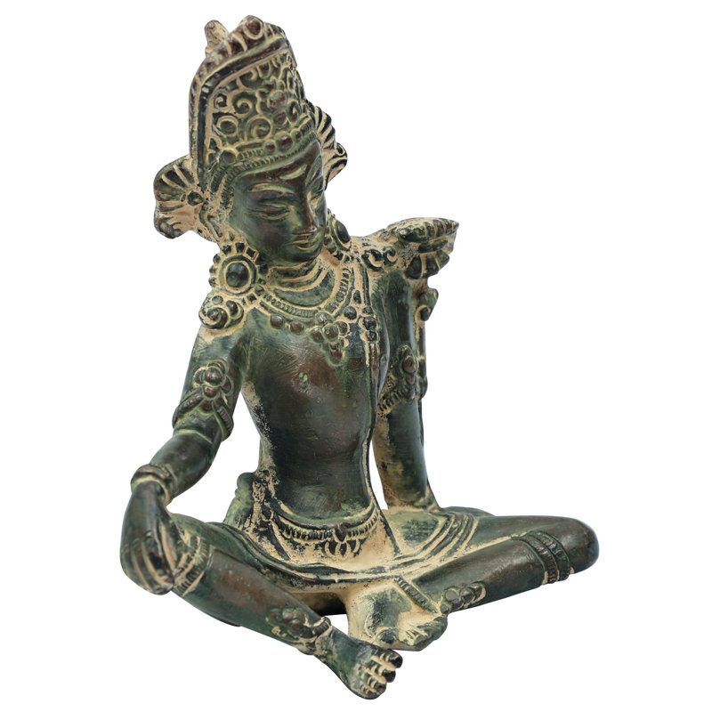Figurine la tête abaissée, Vert boue